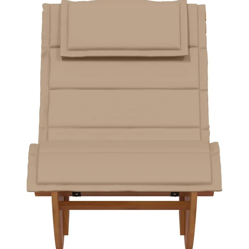 vidaXL Muebles De Jardín-Tumbona mecedora con cojín de madera maciza de acacia