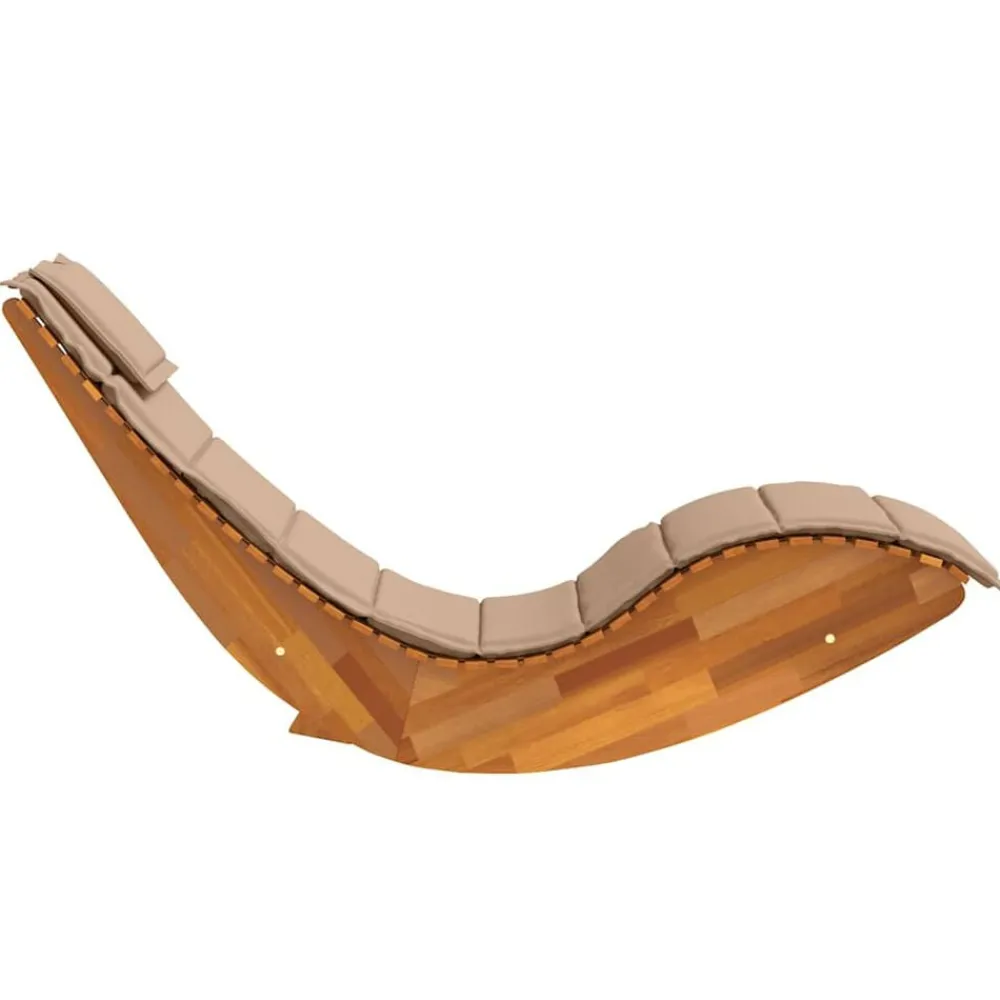 vidaXL Muebles De Jardín-Tumbona mecedora con cojín de madera maciza de acacia