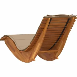 vidaXL Muebles De Jardín-Tumbona mecedora con cojín de madera maciza de acacia