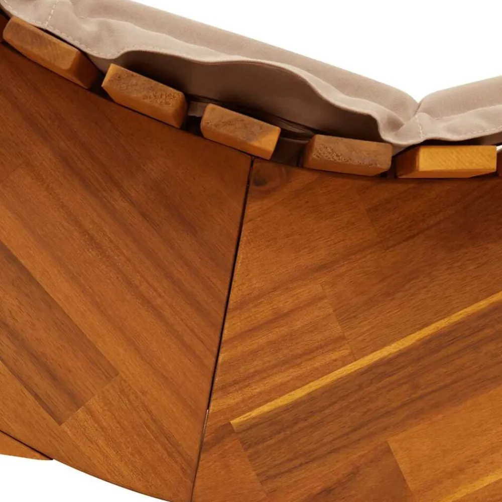 vidaXL Muebles De Jardín-Tumbona mecedora con cojín de madera maciza de acacia