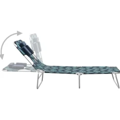 vidaXL Muebles De Jardín-Tumbona plegable con cojín de cabeza acero