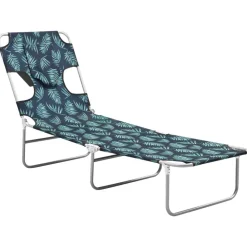 vidaXL Muebles De Jardín-Tumbona plegable con cojín de cabeza acero