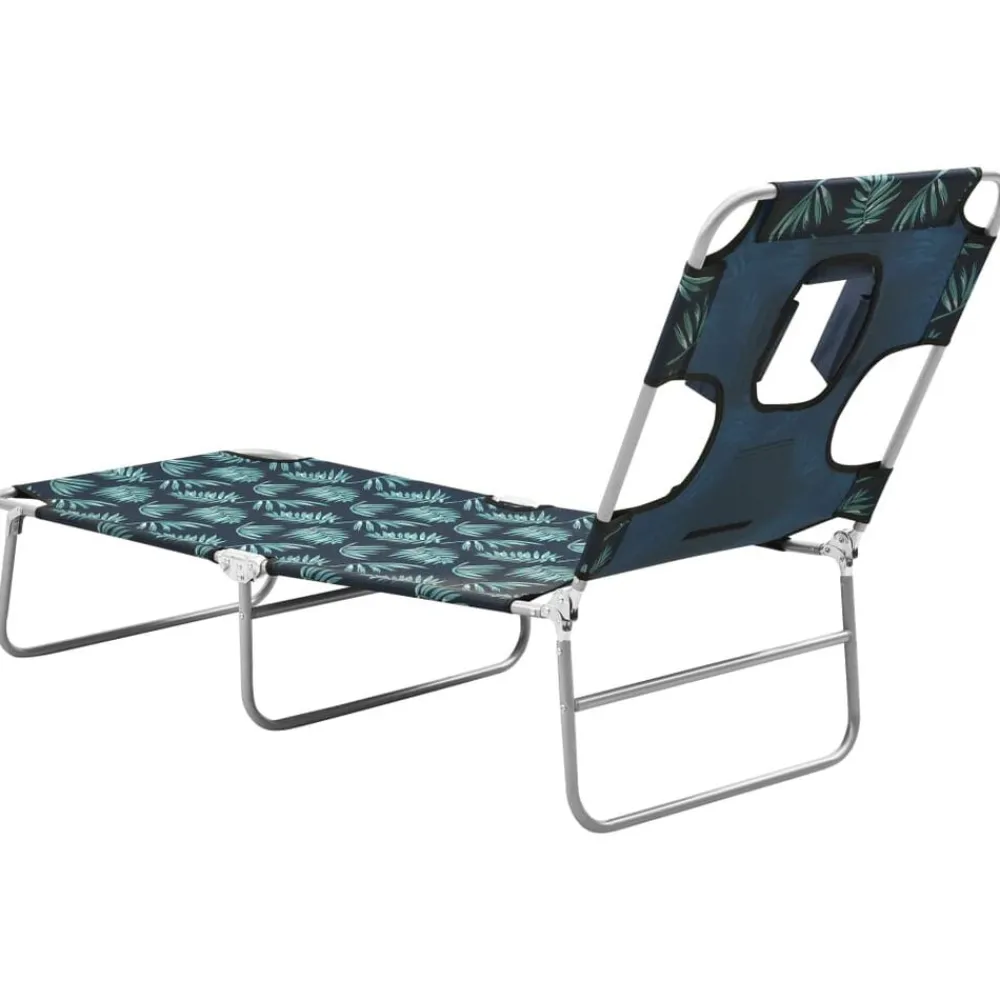 vidaXL Muebles De Jardín-Tumbona plegable con cojín de cabeza acero