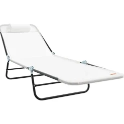 vidaXL Muebles De Jardín-Tumbona plegable 182 x 55 x 85,5 cm Textileno
