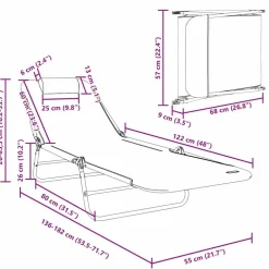 vidaXL Muebles De Jardín-Tumbona plegable 182 x 55 x 85,5 cm Textileno