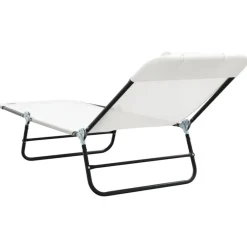 vidaXL Muebles De Jardín-Tumbona plegable 182 x 55 x 85,5 cm Textileno