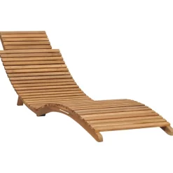 vidaXL Tumbona plegable con mesa de madera maciza de teca Sale