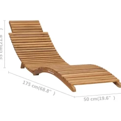 vidaXL Tumbona plegable con mesa de madera maciza de teca Sale