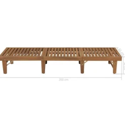 vidaXL Muebles De Jardín-Tumbona plegable de madera maciza de acacia