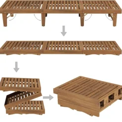 vidaXL Muebles De Jardín-Tumbona plegable de madera maciza de acacia