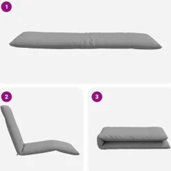 vidaXL Tumbona plegable 175x54x8,5 cm tejido oxford Gris Hot