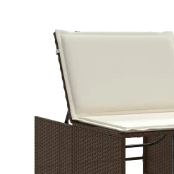 vidaXL Muebles De Jardín-Tumbonas 2 unidades con mesa de ratán sintético marrón