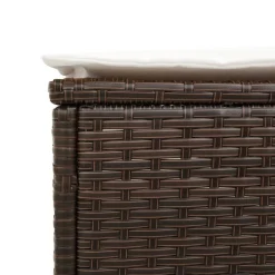 vidaXL Tumbonas con cojines 2 unidades ratán sintético marrón Marrón Discount