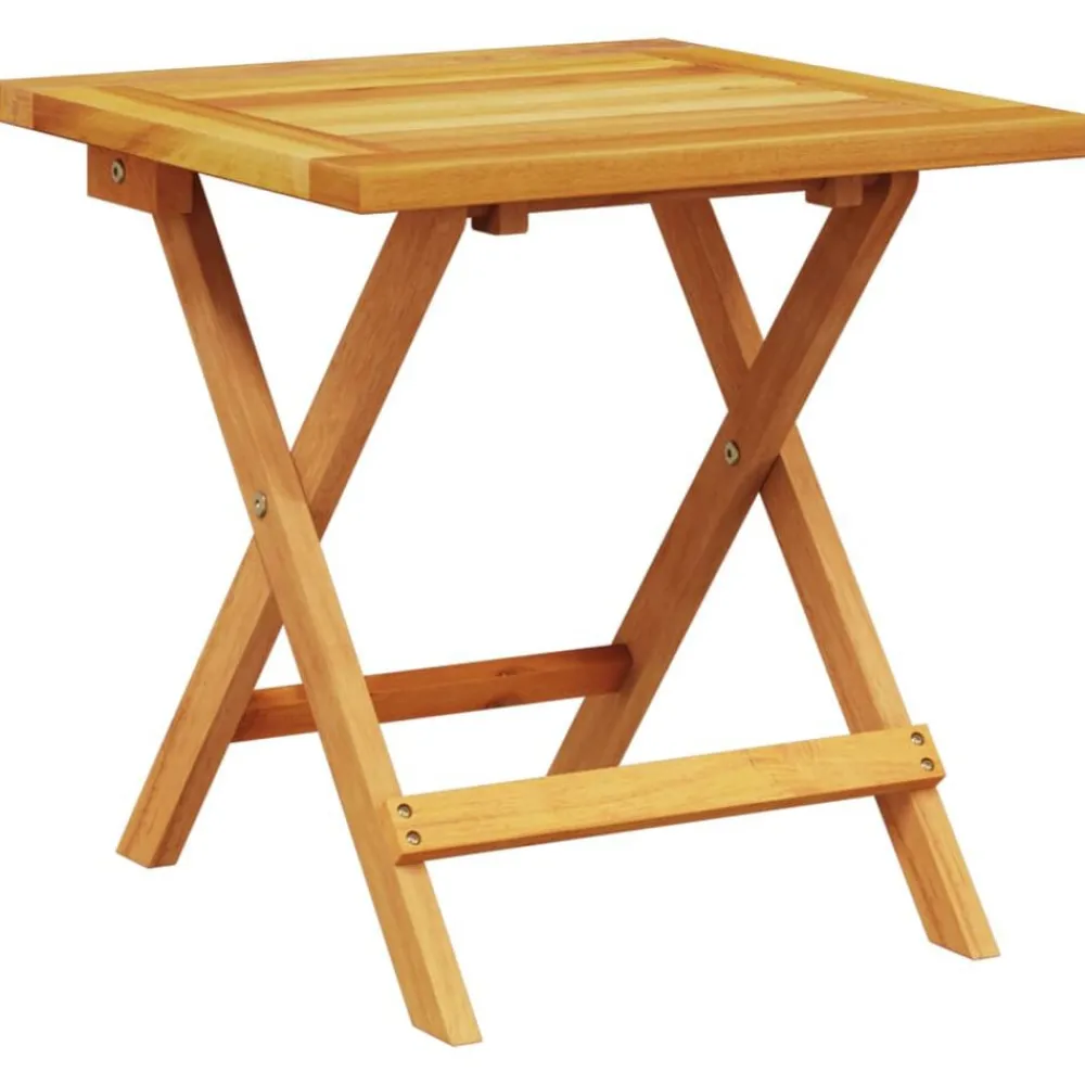 vidaXL Tumbonas con mesa 2 unidades madera maciza de acacia Crema Discount