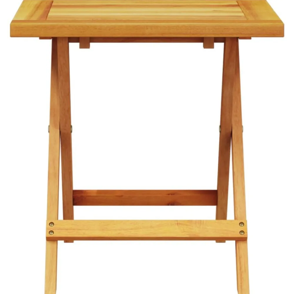 vidaXL Tumbonas con mesa 2 unidades madera maciza de acacia Crema Discount