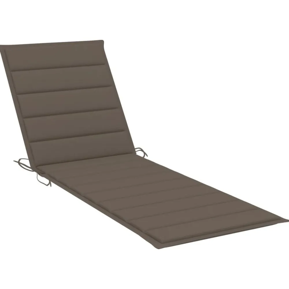 vidaXL Tumbonas con mesa y cojines 2 uds madera maciza de acacia Taupé Outlet