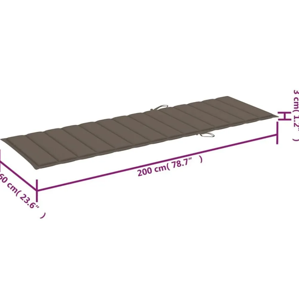 vidaXL Tumbonas con mesa y cojines 2 uds madera maciza de acacia Taupé Outlet