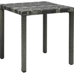 vidaXL Muebles De Jardín-Tumbonas con mesita de ratán sintético gris