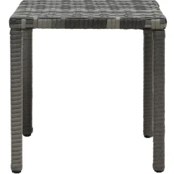 vidaXL Muebles De Jardín-Tumbonas con mesita de ratán sintético gris
