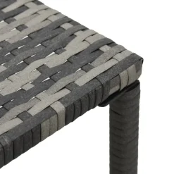 vidaXL Muebles De Jardín-Tumbonas con mesita de ratán sintético gris