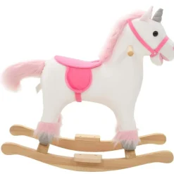 vidaXL Unicornio balancín de peluche blanco y rosa 65x32x58 cm Hot