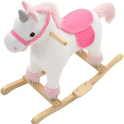vidaXL Unicornio balancín de peluche blanco y rosa 65x32x58 cm Hot