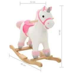 vidaXL Unicornio balancín de peluche blanco y rosa 65x32x58 cm Hot