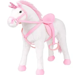 vidaXL Unicornio de peluche de pie blanco y rosa XXL Clearance
