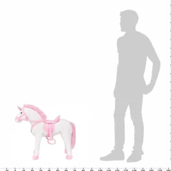 vidaXL Unicornio de peluche de pie blanco y rosa XXL Clearance