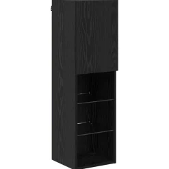 vidaXL Unidad de Pared para TV 4 pcs Madera de ingeniería Roble negro Clearance