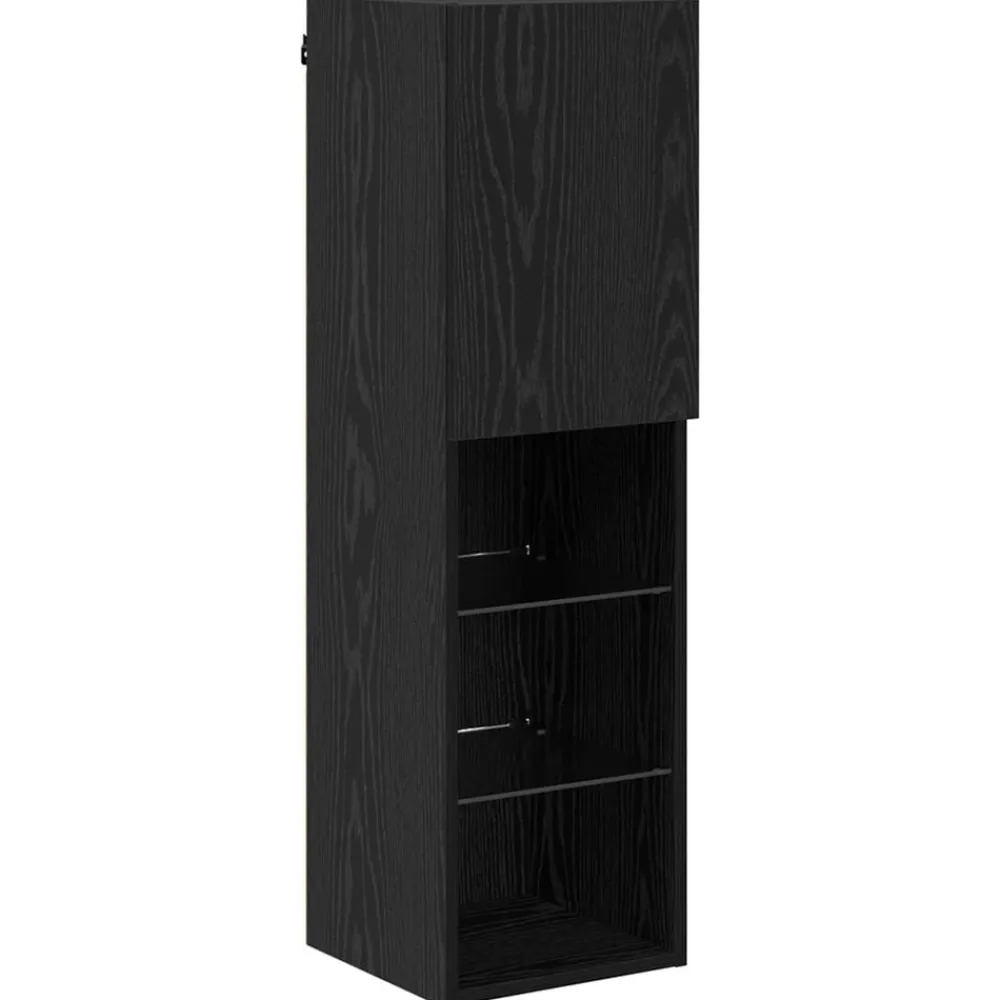vidaXL Unidad de Pared para TV 4 pcs Madera de ingeniería Roble negro Clearance