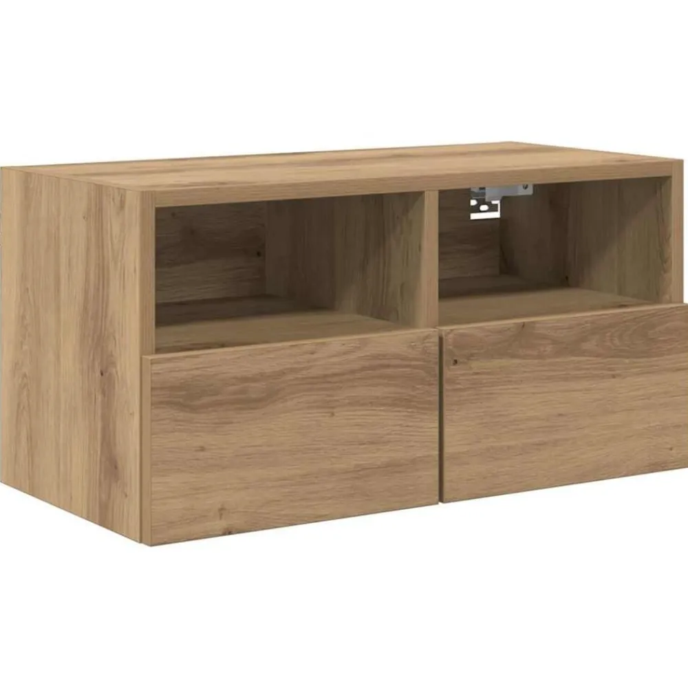 vidaXL Unidades de pared para TV 4 pcs Roble artesanal Roble artisan Outlet