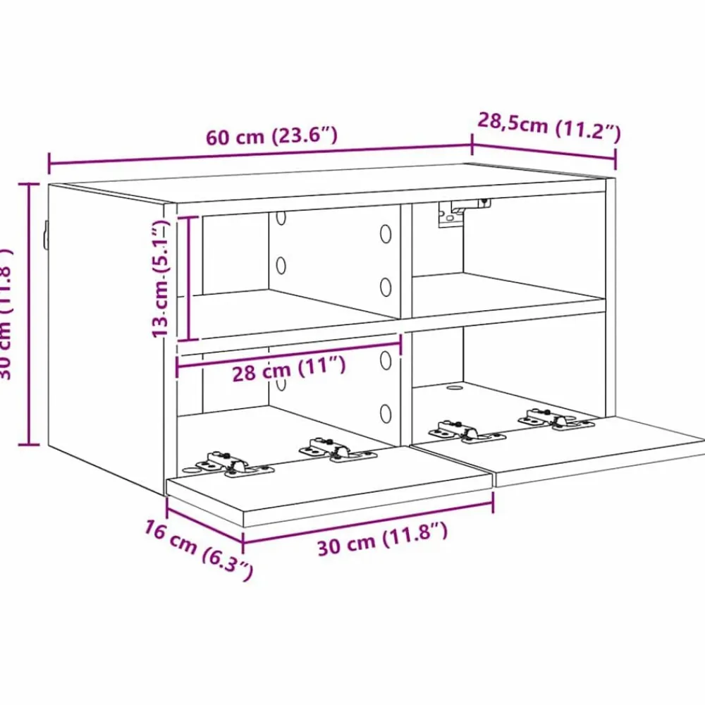 vidaXL Unidades de pared para TV 4 pcs Roble artesanal Roble artisan Outlet
