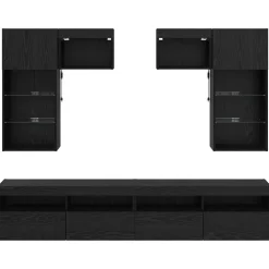 vidaXL Muebles Tv-Unidades de pared para TV 6 pcs Roble artesanal