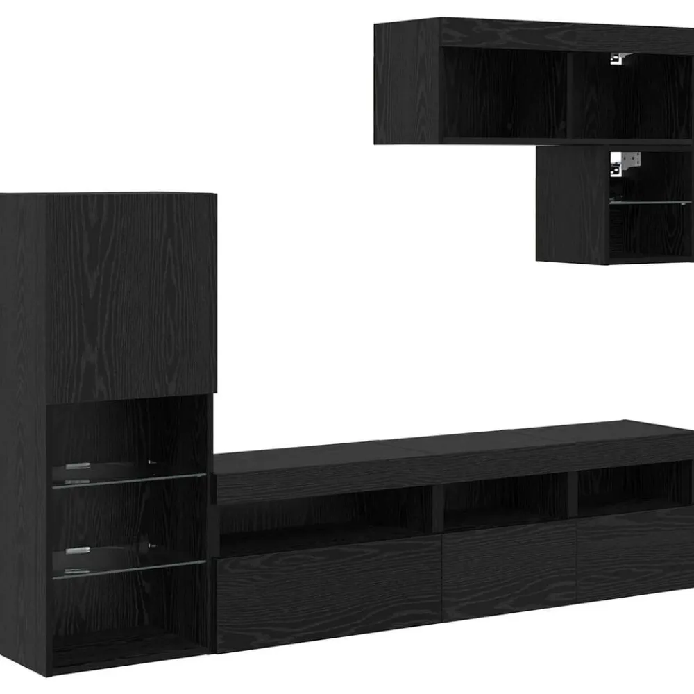 vidaXL Muebles Tv-Unidades de pared para TV Montaje en la pared 6 pcs