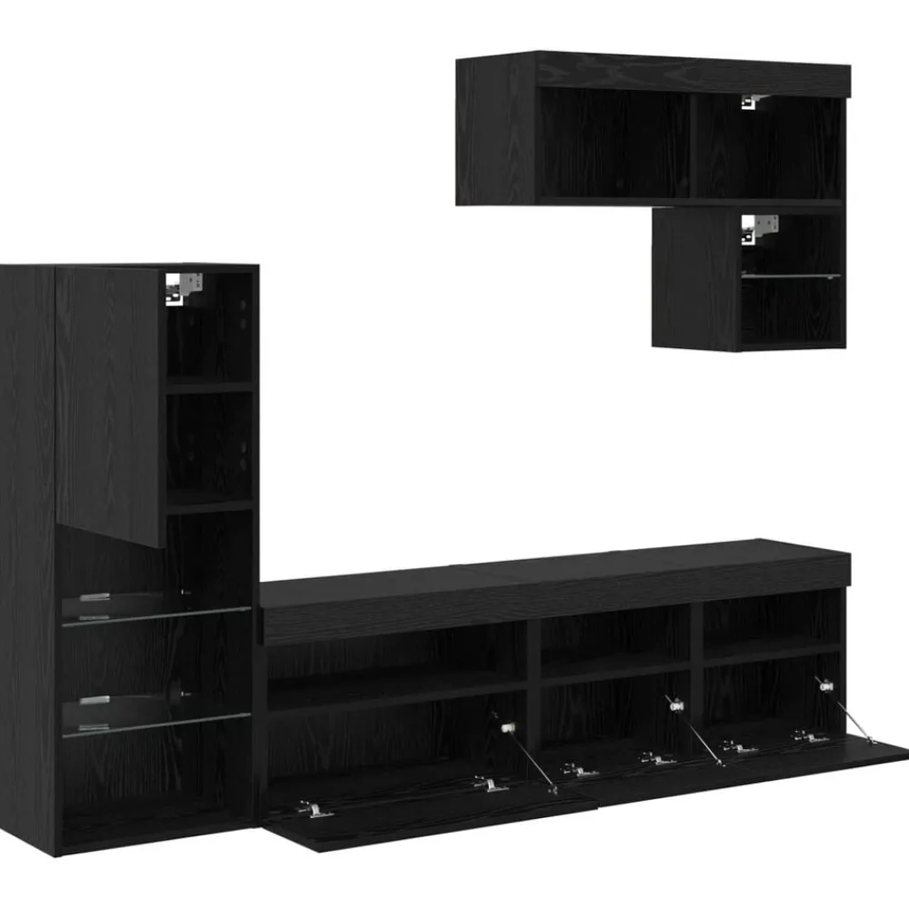 vidaXL Muebles Tv-Unidades de pared para TV Montaje en la pared 6 pcs