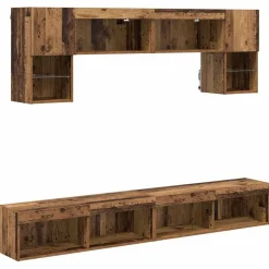 vidaXL Muebles Tv-Unidades de TV de Pared con LED 6 pcs
