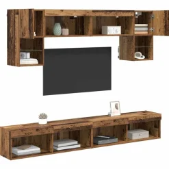 vidaXL Muebles Tv-Unidades de TV de Pared con LED 6 pcs