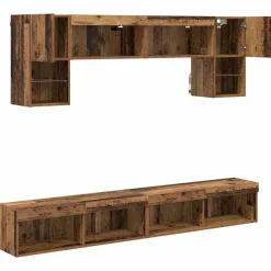 vidaXL Muebles Tv-Unidades de TV de Pared con LED 6 pcs
