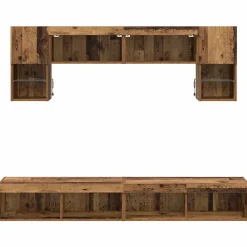 vidaXL Muebles Tv-Unidades de TV de Pared con LED 6 pcs
