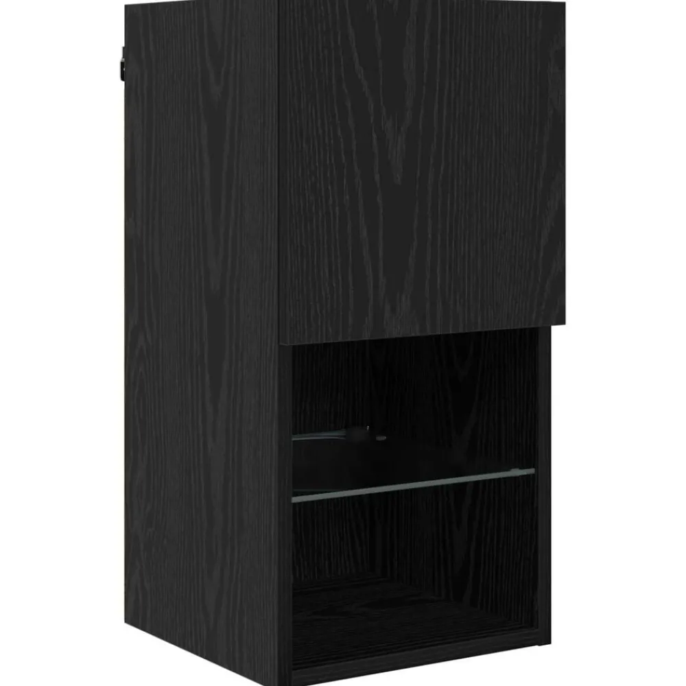 vidaXL Unidades de TV de Pared con LED con LED 6 pcs Roble negro Discount