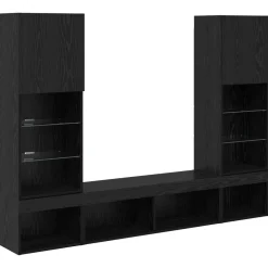 vidaXL Muebles Tv-Unidades de TV de Pared con LED con LED 5 pcs