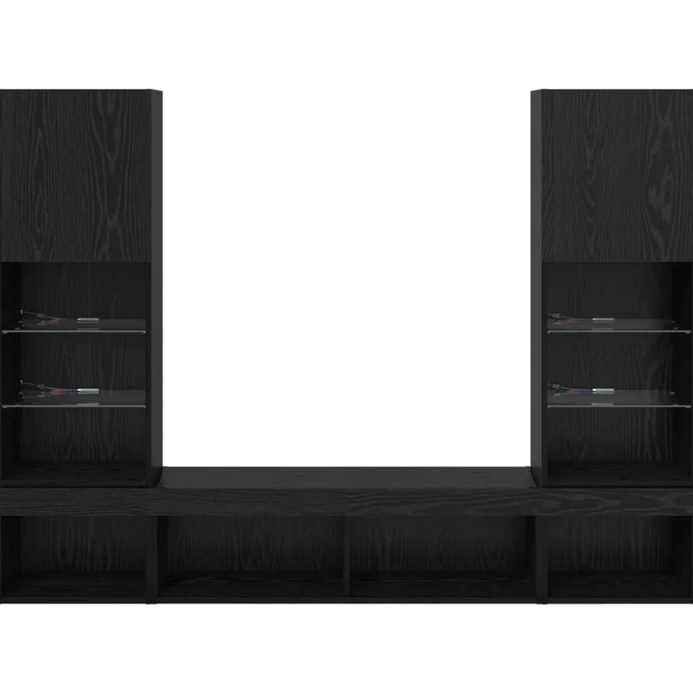 vidaXL Muebles Tv-Unidades de TV de Pared con LED con LED 5 pcs