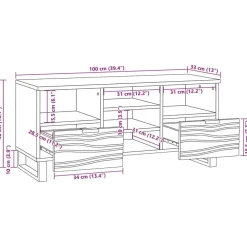 vidaXL Muebles Tv-Unidades de TV Marrón 100 x 33 x 46 cm Madera contrachapada