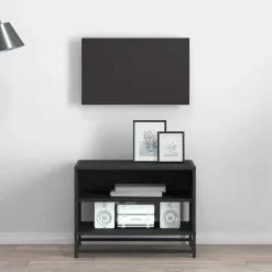 vidaXL Unidades de TV 61 x 40 x 46 cm Madera contrachapada Roble negro Clearance