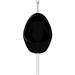 vidaXL Urinario de pared con válvula de descarga cerámica Negro New