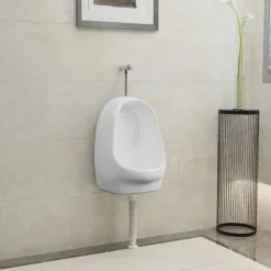 vidaXL Urinario de pared con válvula de descarga cerámica Blanco Outlet