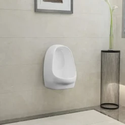 vidaXL Urinario de pared con válvula de descarga cerámica Blanco Outlet