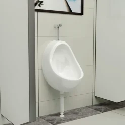 vidaXL Fontanería-Urinario de pared con válvula de descarga cerámica