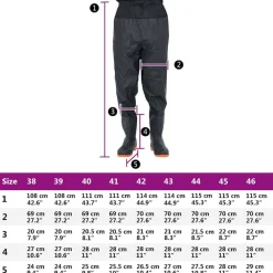 vidaXL Actividades Al Aire Libre-Vadeador de cintura con botas talla 38